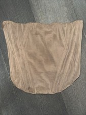 White Fox Boutique Womens Strapless Bustier Corset Crop Top Zip Back Medium Nude