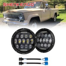 2x 7inch Round Led Halo Headlights Hilo Drl Beam For Jeep Universal 1961-1965 2x 7inch Round Led Halo Headlights Hilo Drl Beam For Jeep Universal 1961-1965