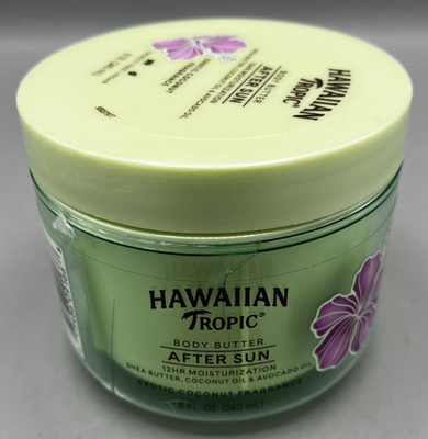 Hawaiian Tropic After Sun Body Butter Exotic Coconut 8oz NEW Cracked Container