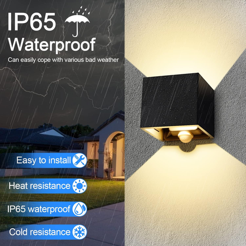 20W Applique Da Esterno/Interno Con Sensore Di Movimento 2 Pezzi Lampada Da Pare - Foto 2 di 12