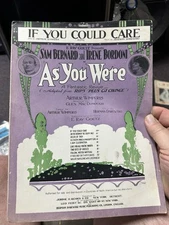 M Irene Bordoni Musical Sheet Music AS YOU WERE ‘If You Could Care’