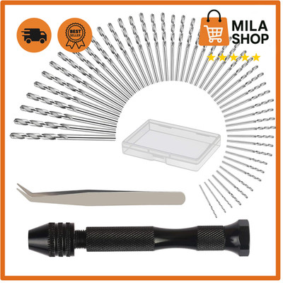 Mini Handbohrer Set 48 teilig Spiralbohrer Praezision Modellbau Schmuck Holz Set