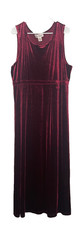 VTG Bechamel Velour Dress Womens XL Burgundy Paisley Velvet Maxi Holiday 90s NEW