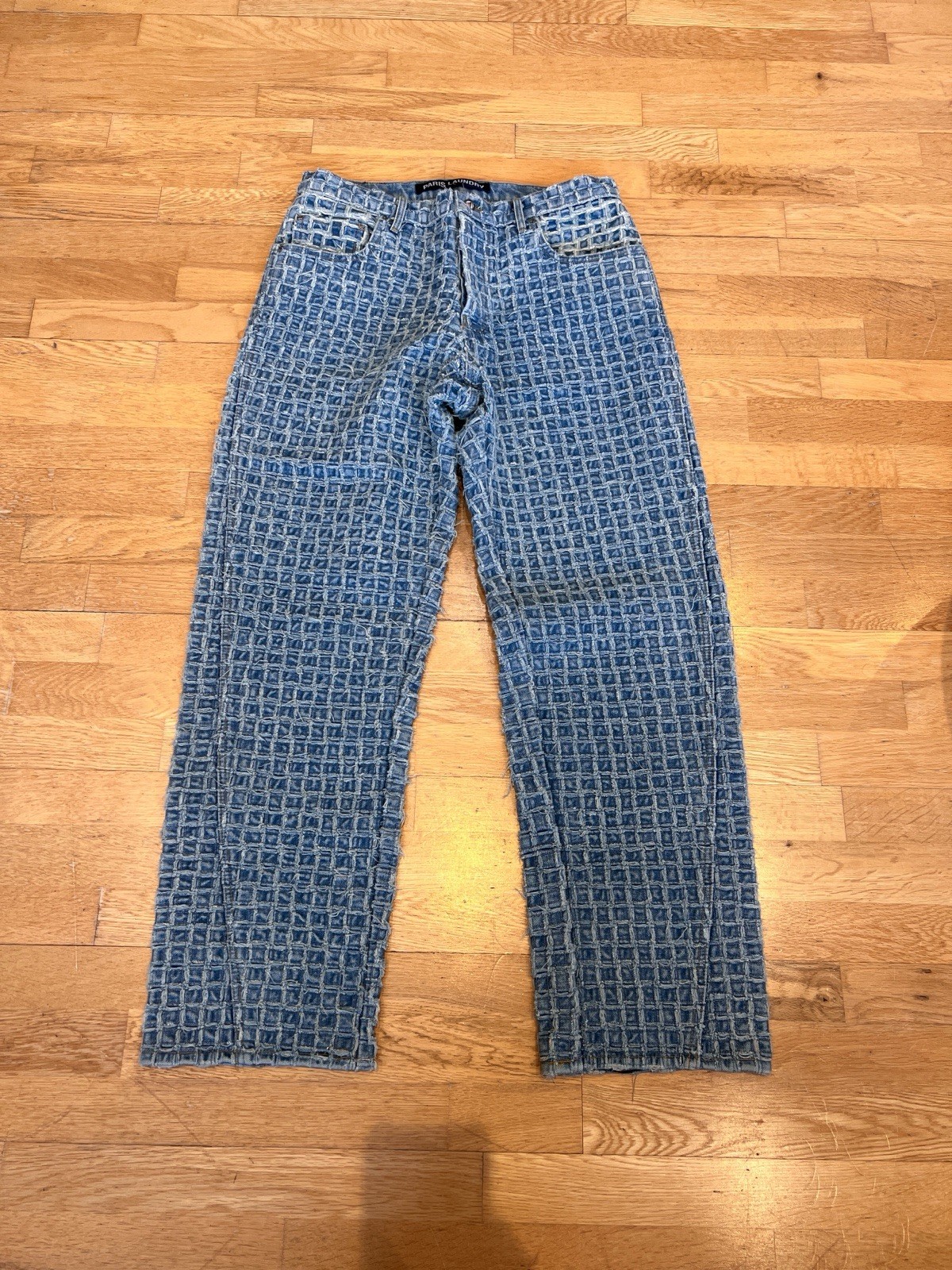 Paris Laundry Sashiko Textured Embroidered Jeans … - image 1