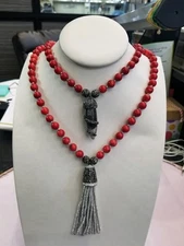 Sioro Double Strand Red Bead Necklace