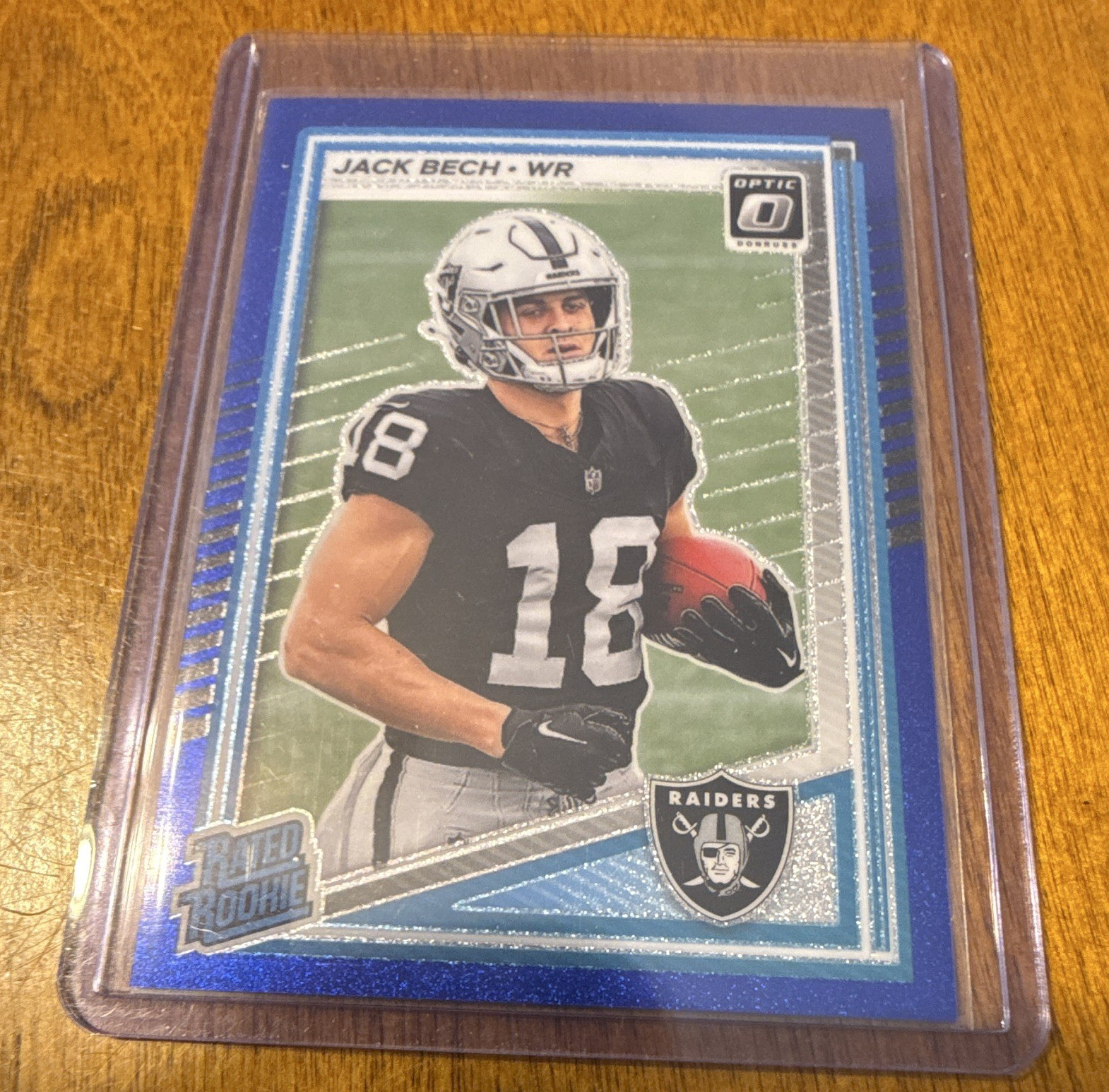 Jack Bech Las Vegas Raiders Rated Blue glitter Rookie RC #211