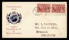 DR WHO 1937 CANADA FDC KGVI CORONATION PAIR OTTAWA ONT FLAG CANCEL M74795