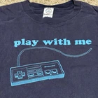 Vintage Y2K Nintendo NES Play With Me Video Game T-Shirt Size XL Delta Tag USA