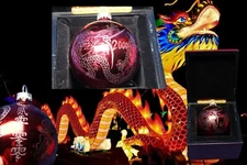 BRAND NEW  CHRISTMAS  CHINESE DRAGON GLASS ORNAMENT