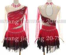 New Ice Figure Skating Dress Figure Skating Dress For Competition red dyeing