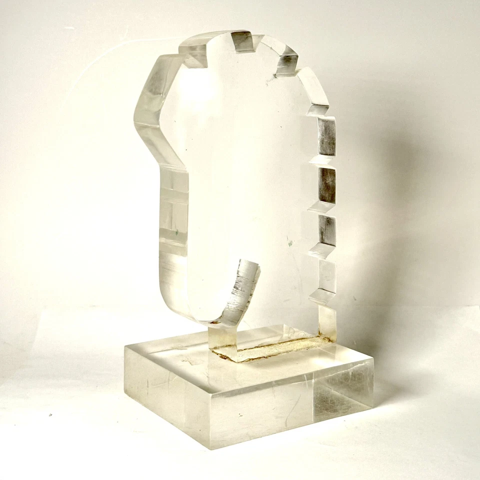 MCM Heavy Lucite Escultura Cabeza de Caballo 8” Caballero de Ajedrez Años 60 RARO De Colección LEER Foto 4 de 4