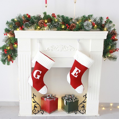 Guirnalda de Navidad 1.8M con Luz LED Guirnalda Artificial Navidad Escaleras Ratán Decoración