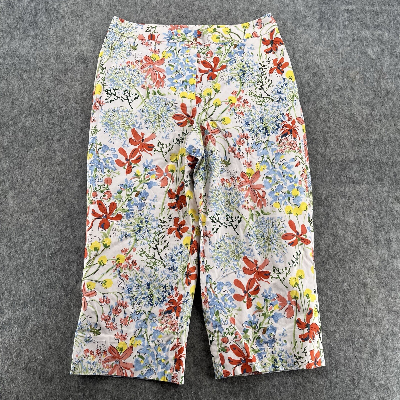 346 Brooks Brothers Womens Floral Cropped Capri Pants Stretch Size 6