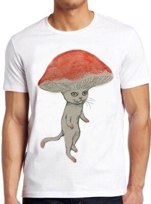 T-Shirt Magic Mushroom Katze Hut Parodie Top cool Meme lustig Geschenk C1152
