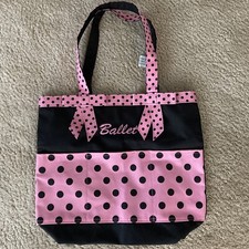 PINK POLKA DOT BALLET DANCE BAG SHOULDER TOTE  NWOT