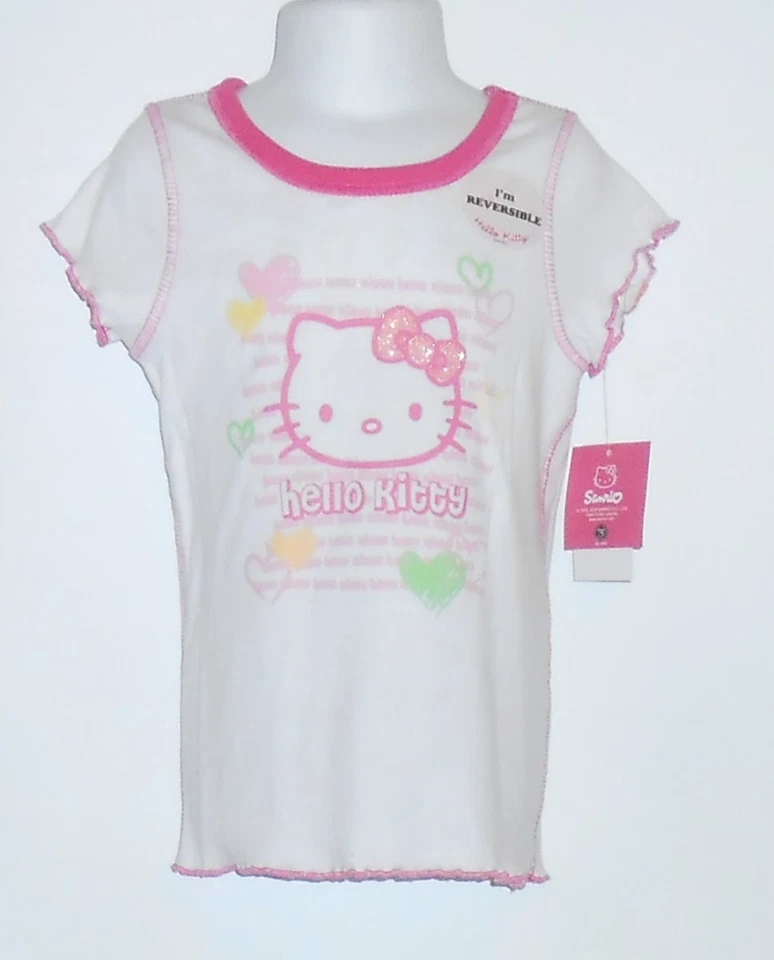 Hello Kitty by Sanrio Girls Embellished Capri Pants & Reversible T-Shirt 4 NWT - Image 3 of 4