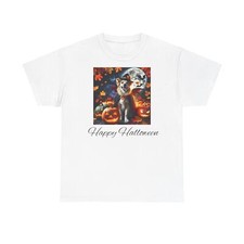 Halloween Dog T Shirt, Unisex Heavy Cotton Tee, Spooky Trick or Treat Top