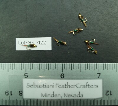 Six #18 Green Copper John Flies Lot-SF 422