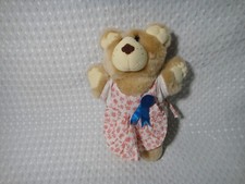 Vintage 1986 Furskins Mini Bear Pink Dress Apron Plush 7 Stuffed Animal