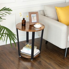 Couchtische Beistelltisch Kaffeetisch Rund Sofatisch Eisengestell 1Ablage LET57X