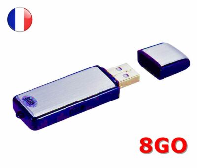 Mini Enregistreur Vocal USB 8Go - Espion, Réunions, Cours, Mémoire 100+ Heures