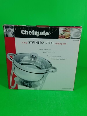 Chefmate 2.8 Quart Stainless Steel Chafing Dish, New, Original Package. Open box