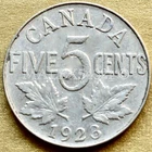 ??​ CANADA RARE 1923 GEORGE VI 5 CENTS NICKEL