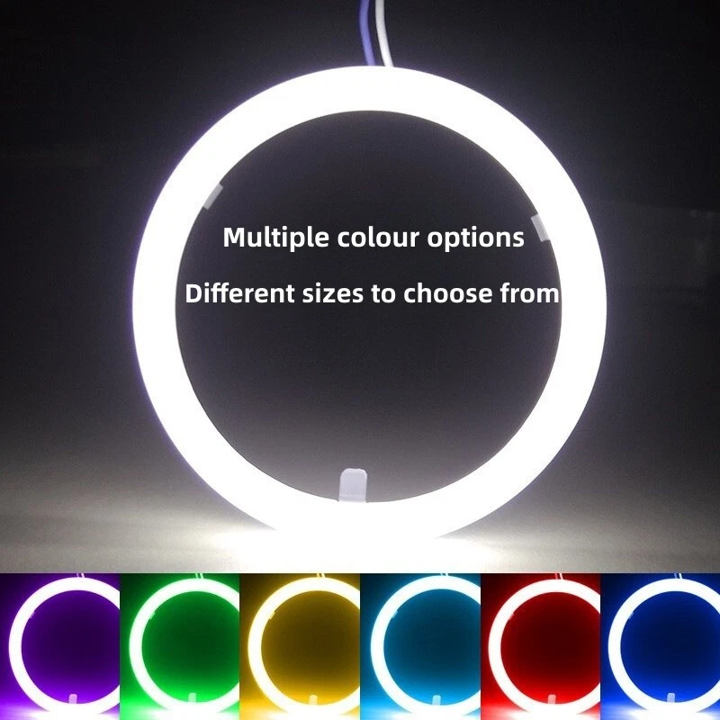 2×60mm/70mm/80mm/90mm Auto COB LED Angel Eyes Halo Ring Nebelscheinwerfer Lampen - Bild 2 von 4