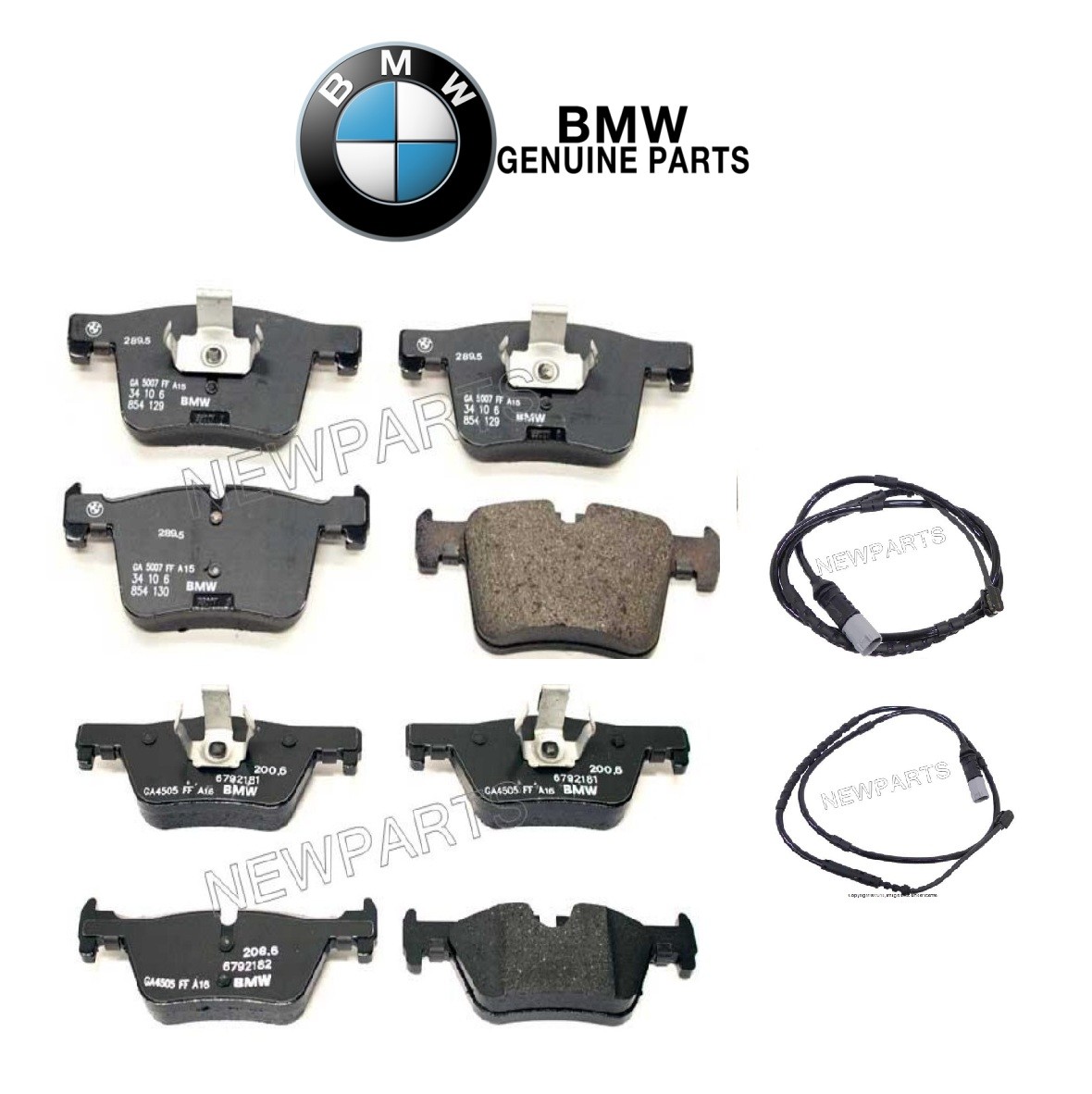 For BMW F22 F30 F32 F33 Set of Front & Rear Disc Brake Pads & Sensors