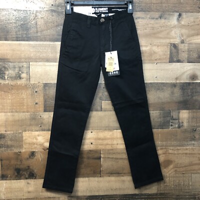 New Element Boy s Howland Classic Chino Slim Fit Pants Boy Size 24 Black