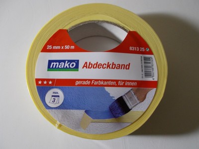 Mako Maler-Abdeckband 25 Mm X 50 M – Temperaturbeständig Bis 80°C, Für Innenräume
