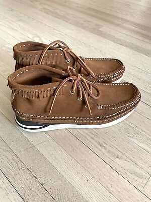 Visvim Voyageur Moc Folk leather sneakers, Size 11, New with Box