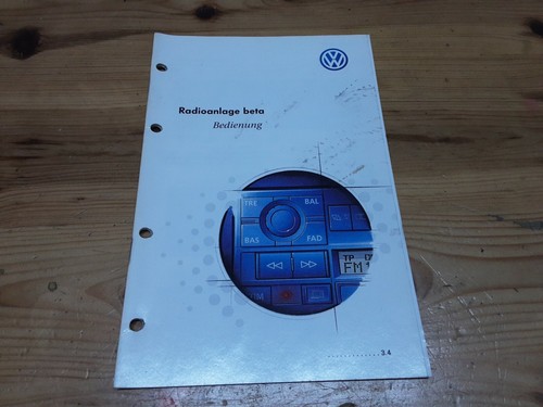 VW Radio beta bedienungsanleitung 1998