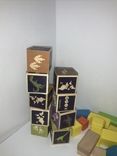 Uncle Goose Bass Wood Dinosaur Blocks 9 Blocks