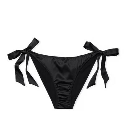 Victoria's Secret Tease Embroidery Side-Tie Cheeky Panty Color Black  Medium Nwt