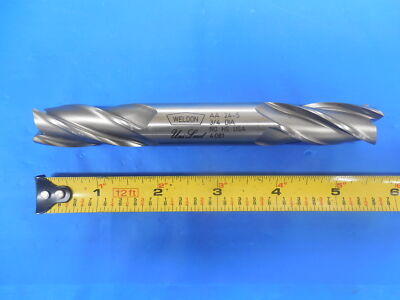 NEW WELDON 3/4'' DIA. 3/4'' SHANK DIA. DOUBLE END 4 FLUTE END MILL .75 .750 .7500