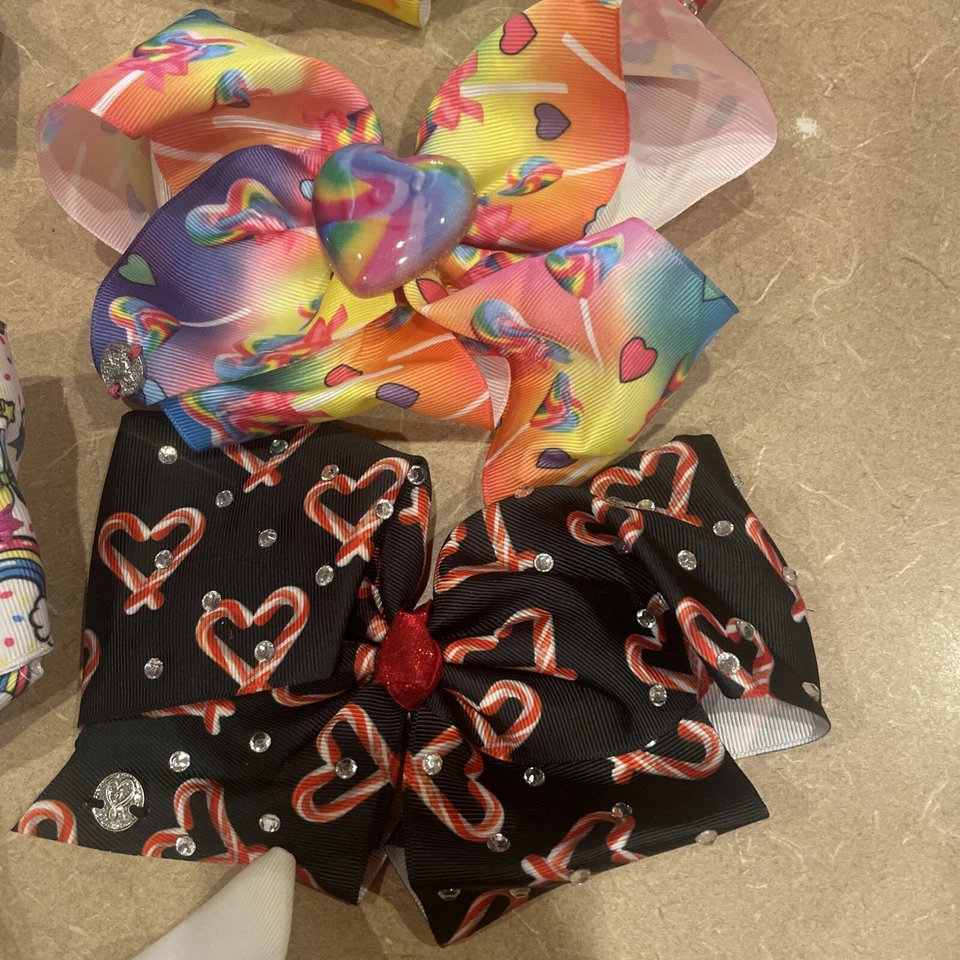 Lot Of 11 Jojo Siwa Authentic Bowlicious Hair Bows Large & Jojo Storage Hanger - Image 3 of 4