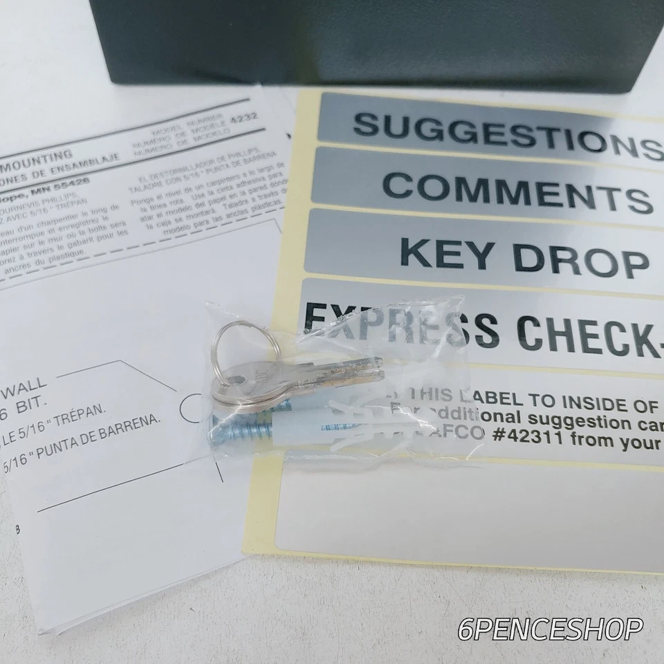 Nuevo *Sin Caja Original* Sugerencia SAFCO Cerradura Negra Caja Metal Montaje en Pared Foto 4 de 4