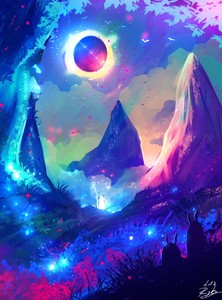 Fantasy New Eclipse Magical World Wall Art Canvas Picture Print Various Sizes Ebay
