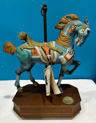 Stein & Goldstein Porcelain Carousel Horse Music box C 1900's WORKS