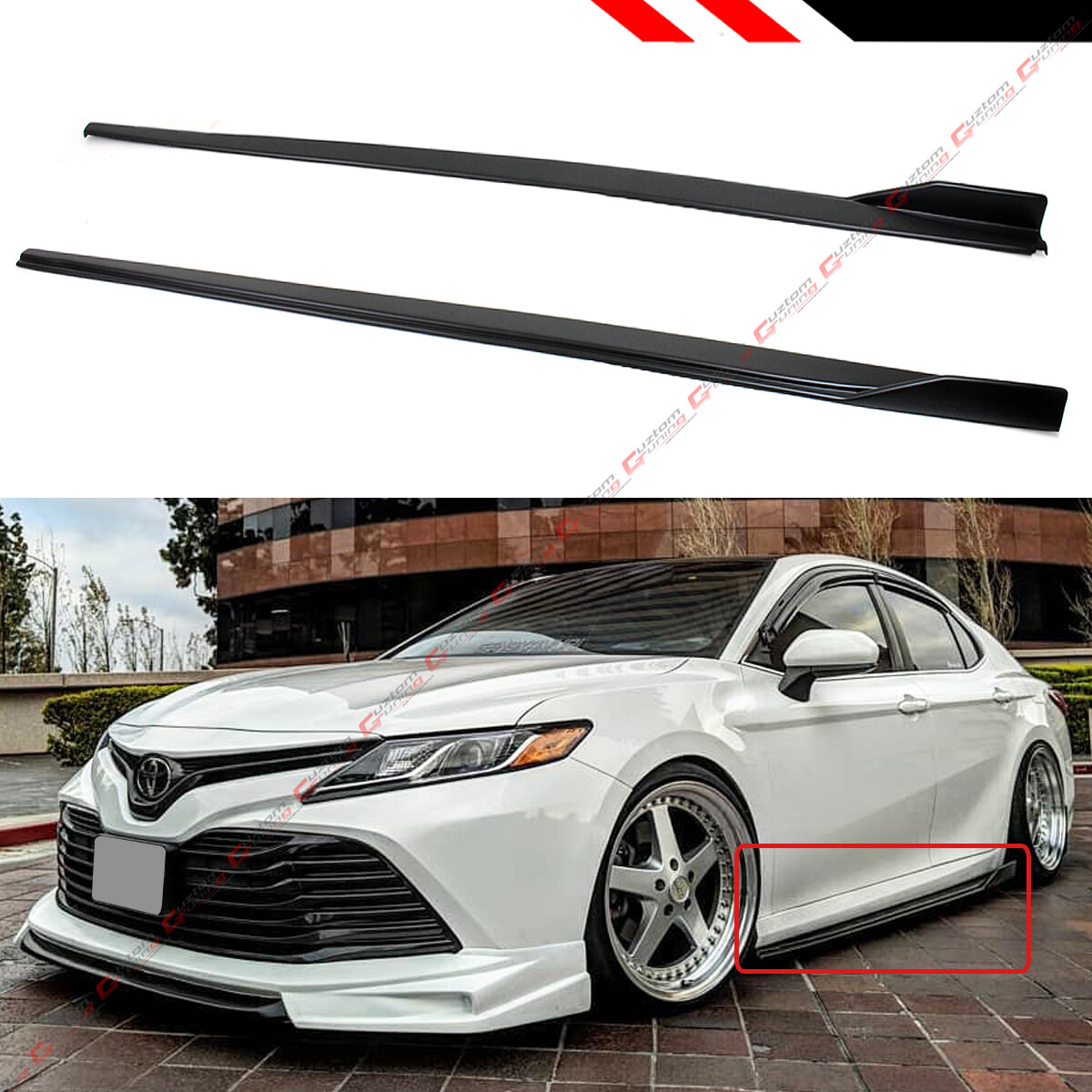 FOR 2018-2024 TOYOTA CAMRY LE SE XSE XLE JDM GT STYLE BLACK SIDE