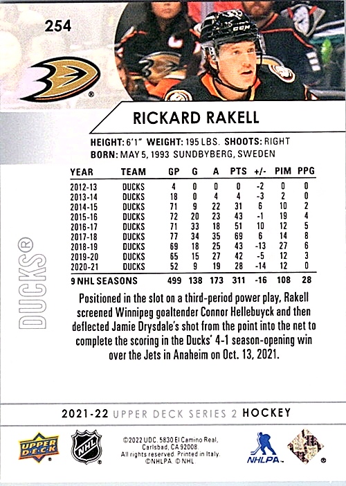 2021-22 Upper Deck Series Hockey Pick Choose Your Cards