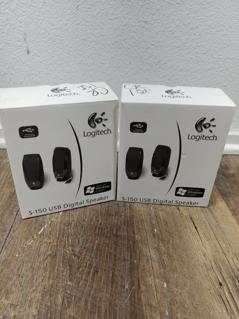 N68 ♻ Lot 2 - Logitech S-150 Digital Speaker System, USB, Black, For Mac & PC ♻