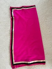 Women Dupatta Saree Net Odhni Scarf Fabric Pink 1 pc