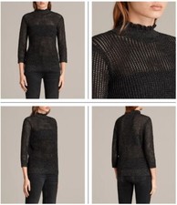 Image of Brand New AllSaints Haze Metallic Jumper, Size M, 3/4 Length Sleeves