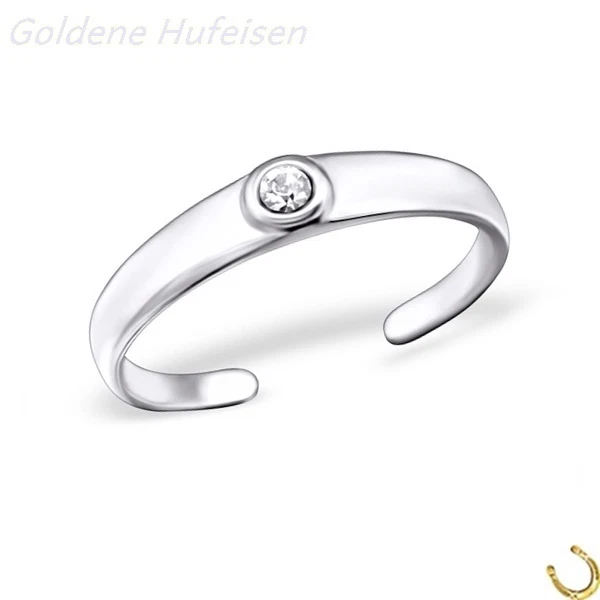 ZEHENRING Weiss Kristall 925er Silber Zehring Geschenkidee Verstellbar 9595
