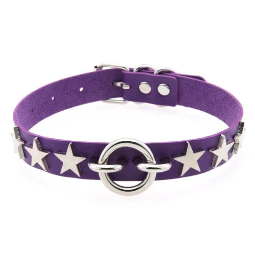 O-Ring Stern Goth Punk PU Leder Choker Halsband Halskette Neckchain Mädchen Party - Bild 9 von 37