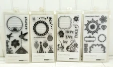 Lot of 4 Kaisercraft Clear Stamps Christmas Birds Flowers Words UNMOUNTED