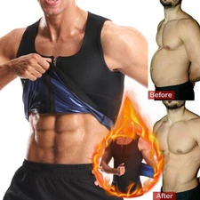 Men Sauna T-Shirt Heat Trapping Sweat Compression Vest Workout Sport Shaper Tops