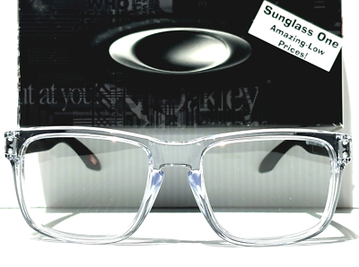NEW Oakley HOLBROOK Clear & Black Frame GALAXY Clear Lens Sunglass